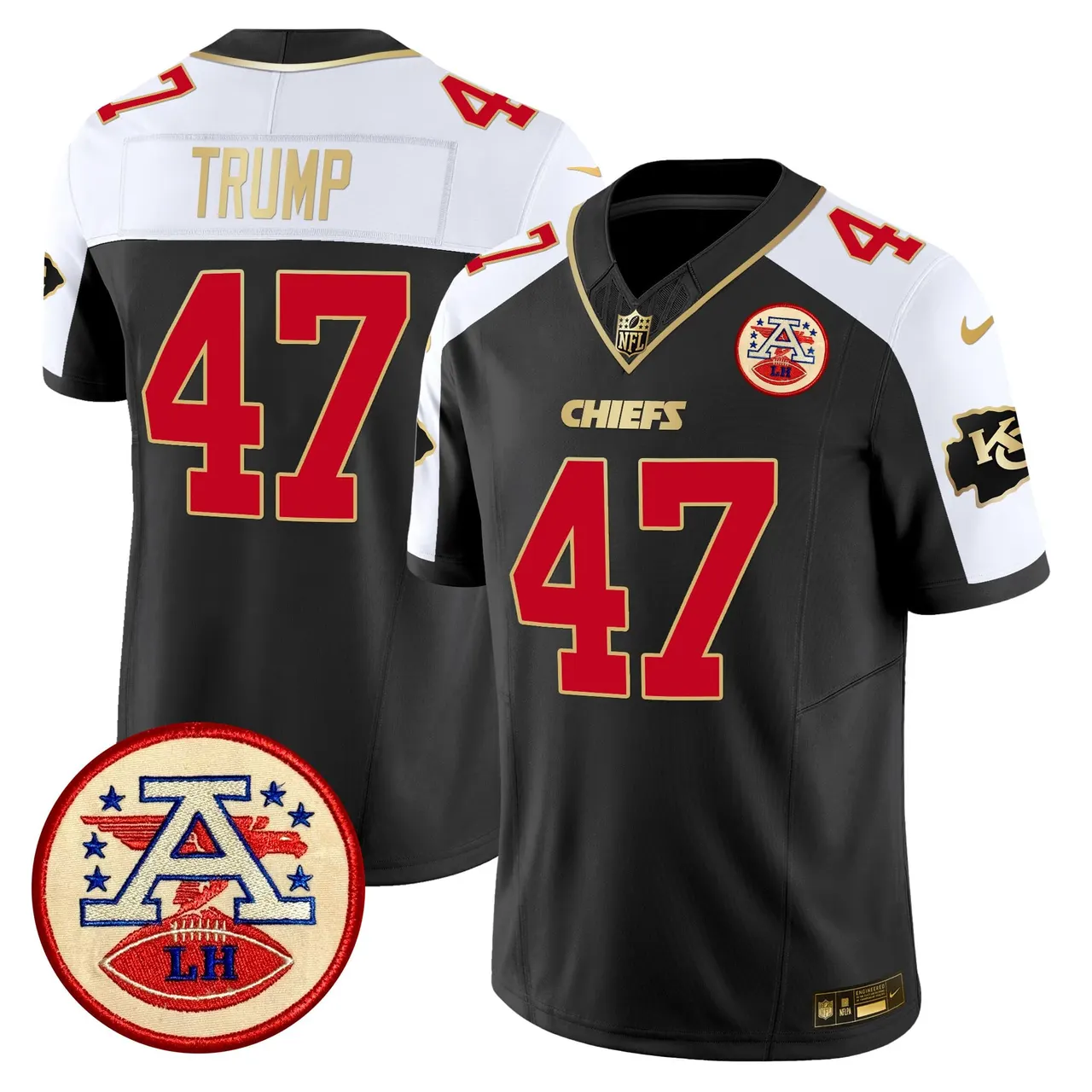 Patrick Mahomes Kansas City Chiefs Nike 2024 Lamar Hunt Patch Vapor Limited Stitched Jersey - Black - Image 8