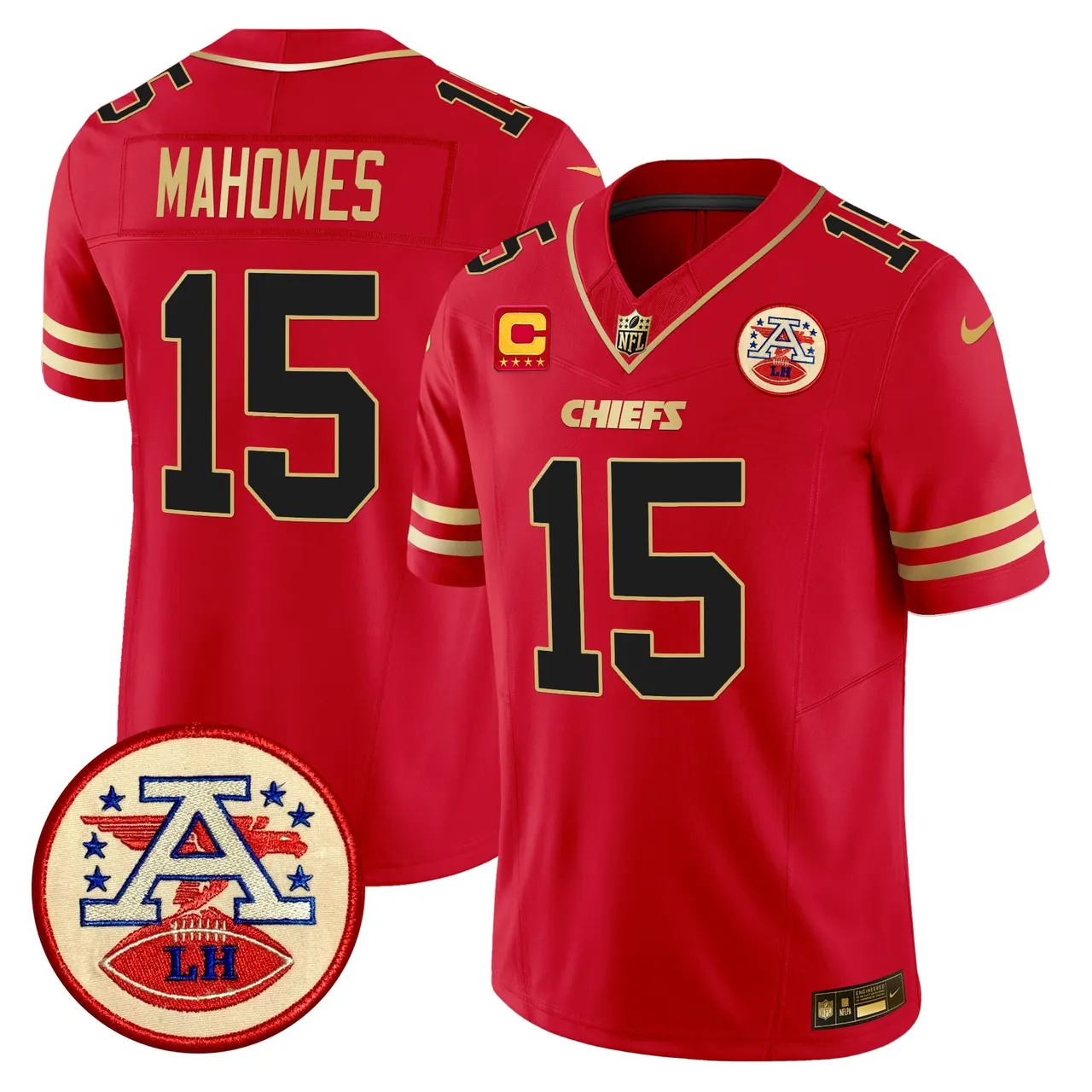 Patrick Mahomes Kansas City Chiefs Nike 2024 Lamar Hunt Patch Vapor Limited Stitched Jersey - Black - Image 17