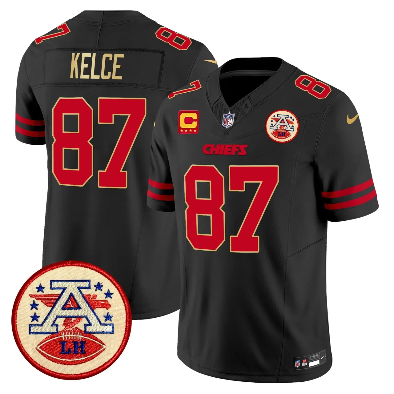 Patrick Mahomes Kansas City Chiefs Nike 2024 Lamar Hunt Patch Vapor Limited Stitched Jersey - Black - Image 34
