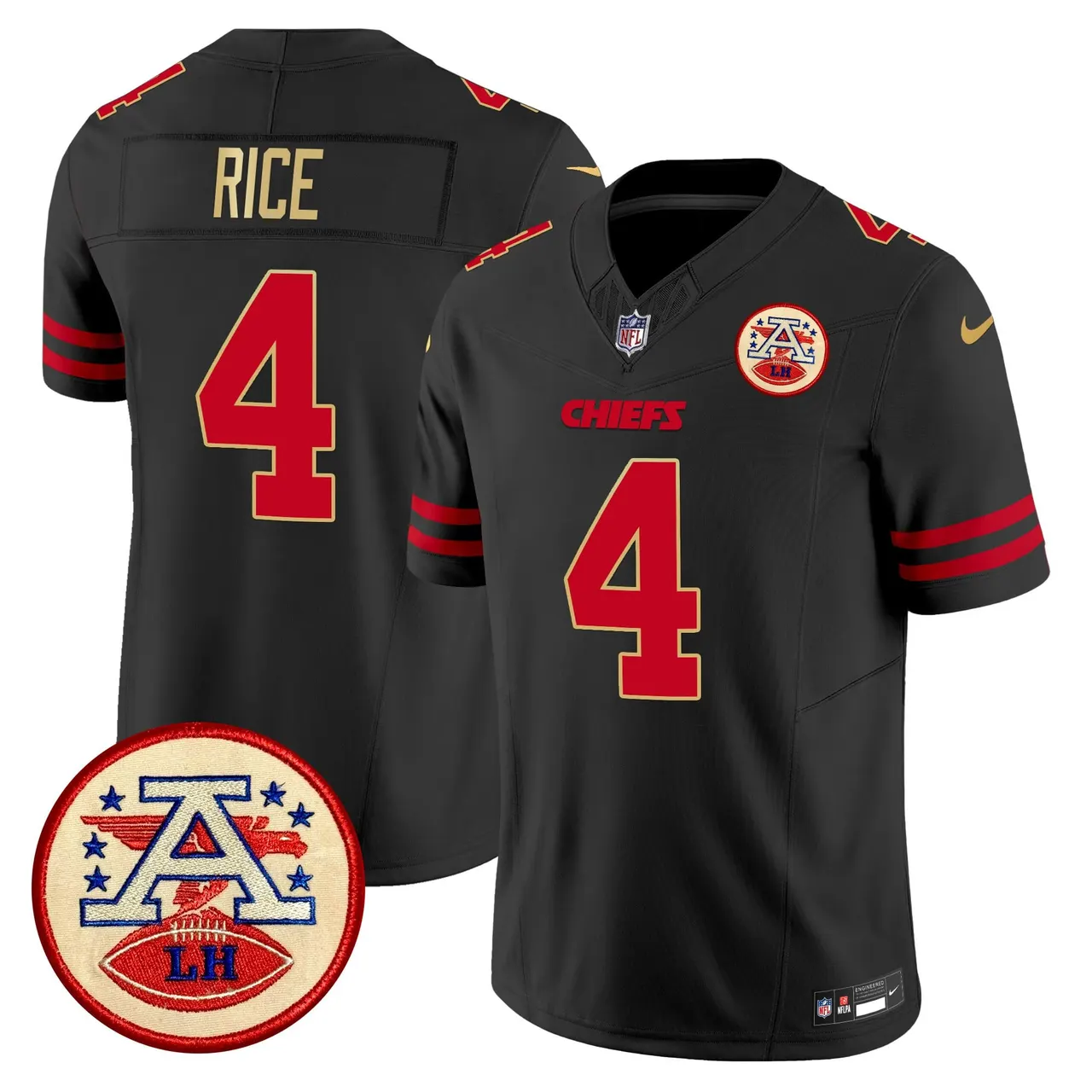 Patrick Mahomes Kansas City Chiefs Nike 2024 Lamar Hunt Patch Vapor Limited Stitched Jersey - Black - Image 39