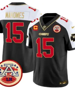 Patrick Mahomes Kansas City Chiefs Nike 2024 Lamar Hunt Patch Vapor Limited Stitched Jersey - Black