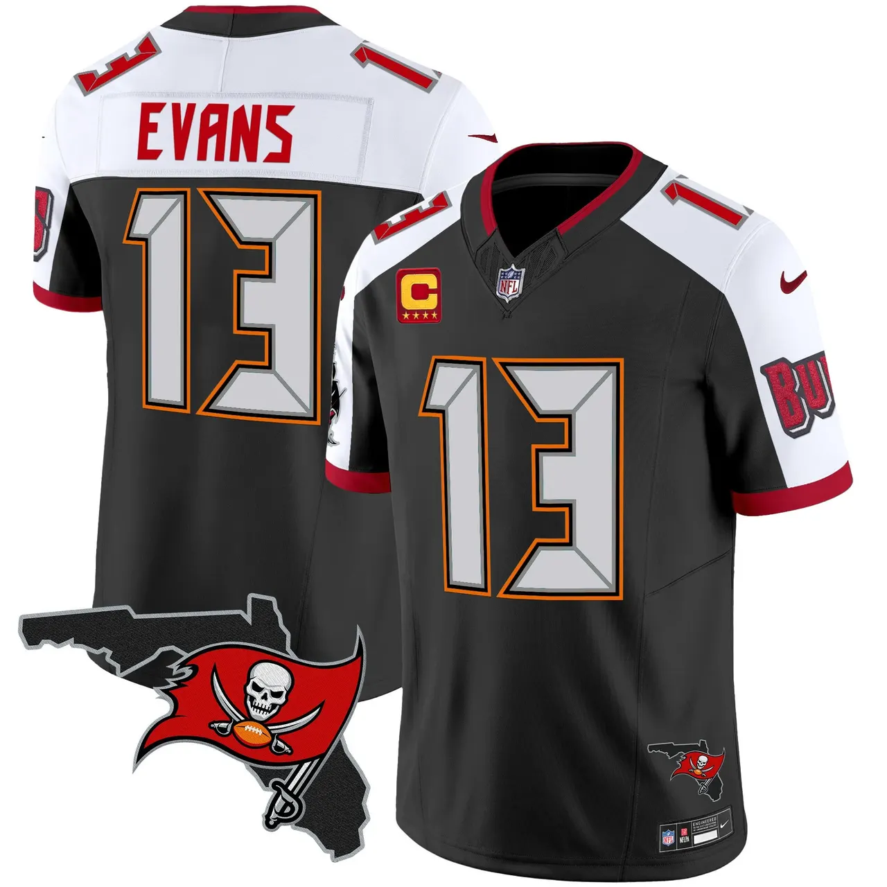 Tampa Bay Buccaneers Nike Florida Patch Vapor Limited Stitched Jersey - Anthracite - Image 2