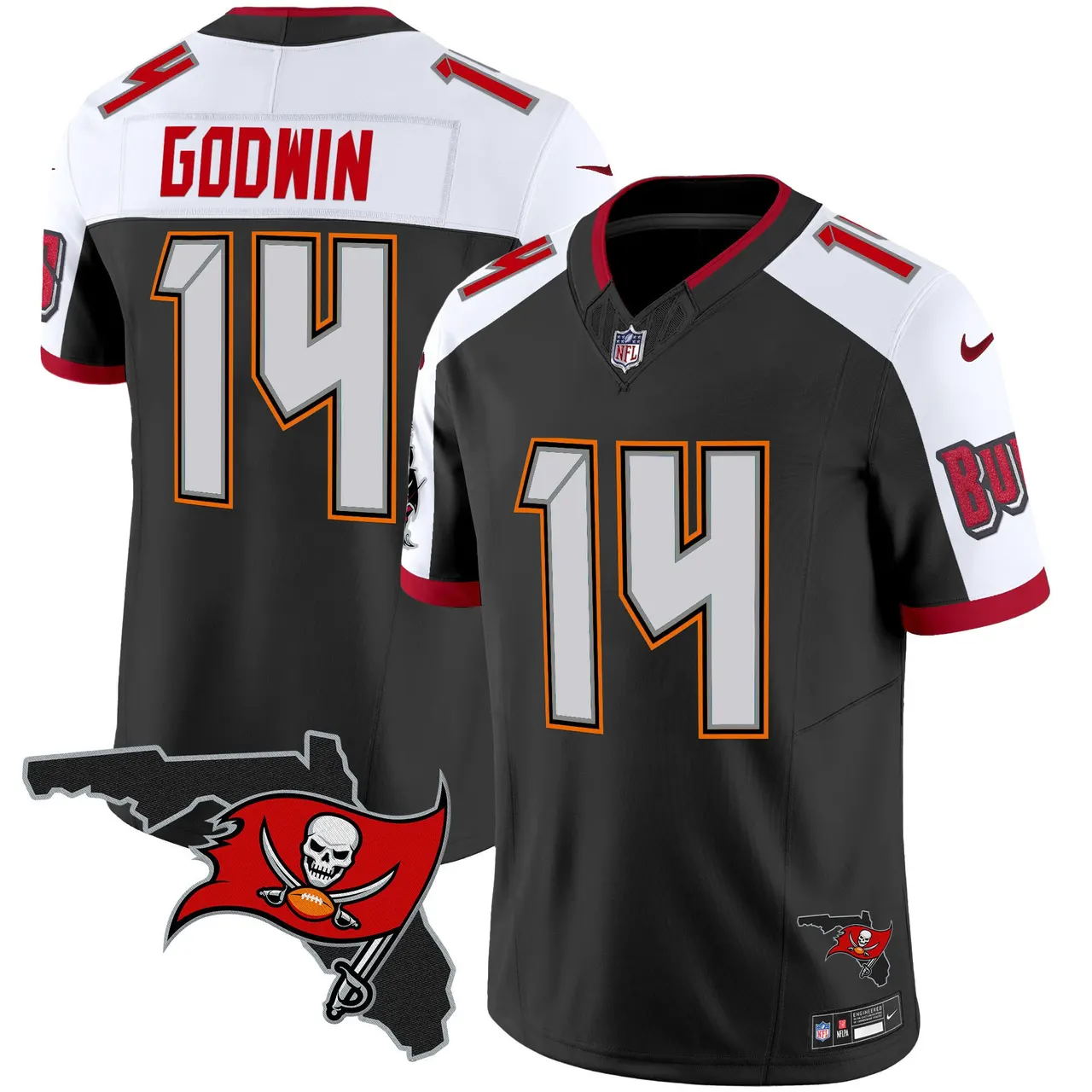 Tampa Bay Buccaneers Nike Florida Patch Vapor Limited Stitched Jersey - Anthracite - Image 3