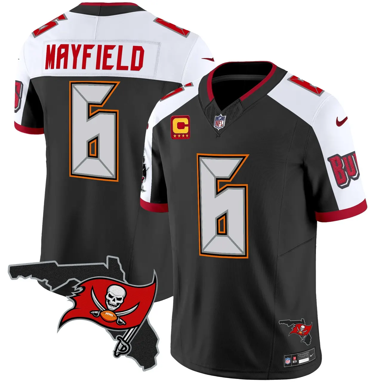 Tampa Bay Buccaneers Nike Florida Patch Vapor Limited Stitched Jersey - Anthracite - Image 4