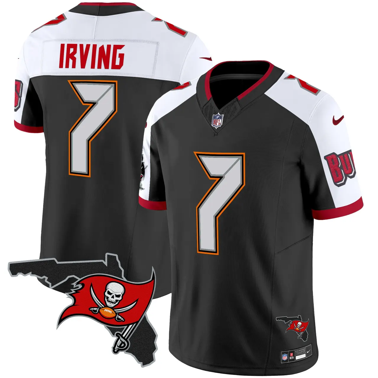 Tampa Bay Buccaneers Nike Florida Patch Vapor Limited Stitched Jersey - Anthracite - Image 7