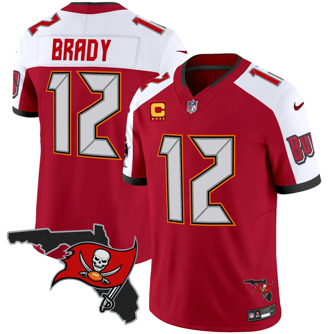 Tampa Bay Buccaneers Nike Florida Patch Vapor Limited Stitched Jersey - Anthracite - Image 8