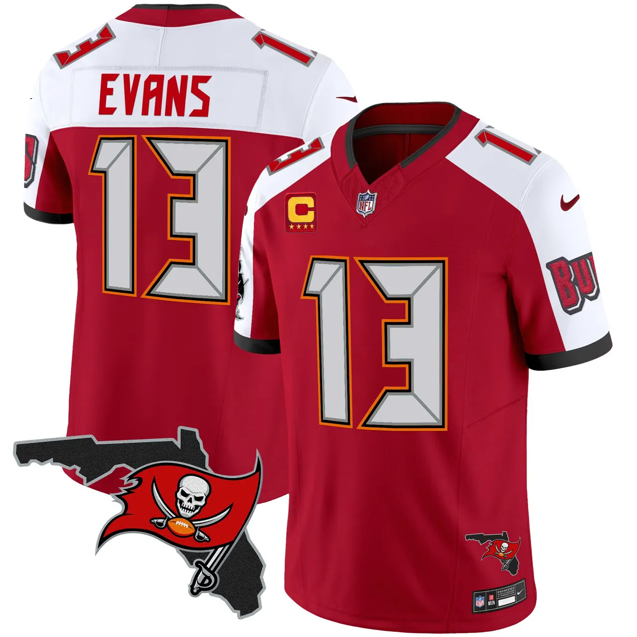 Tampa Bay Buccaneers Nike Florida Patch Vapor Limited Stitched Jersey - Anthracite - Image 9