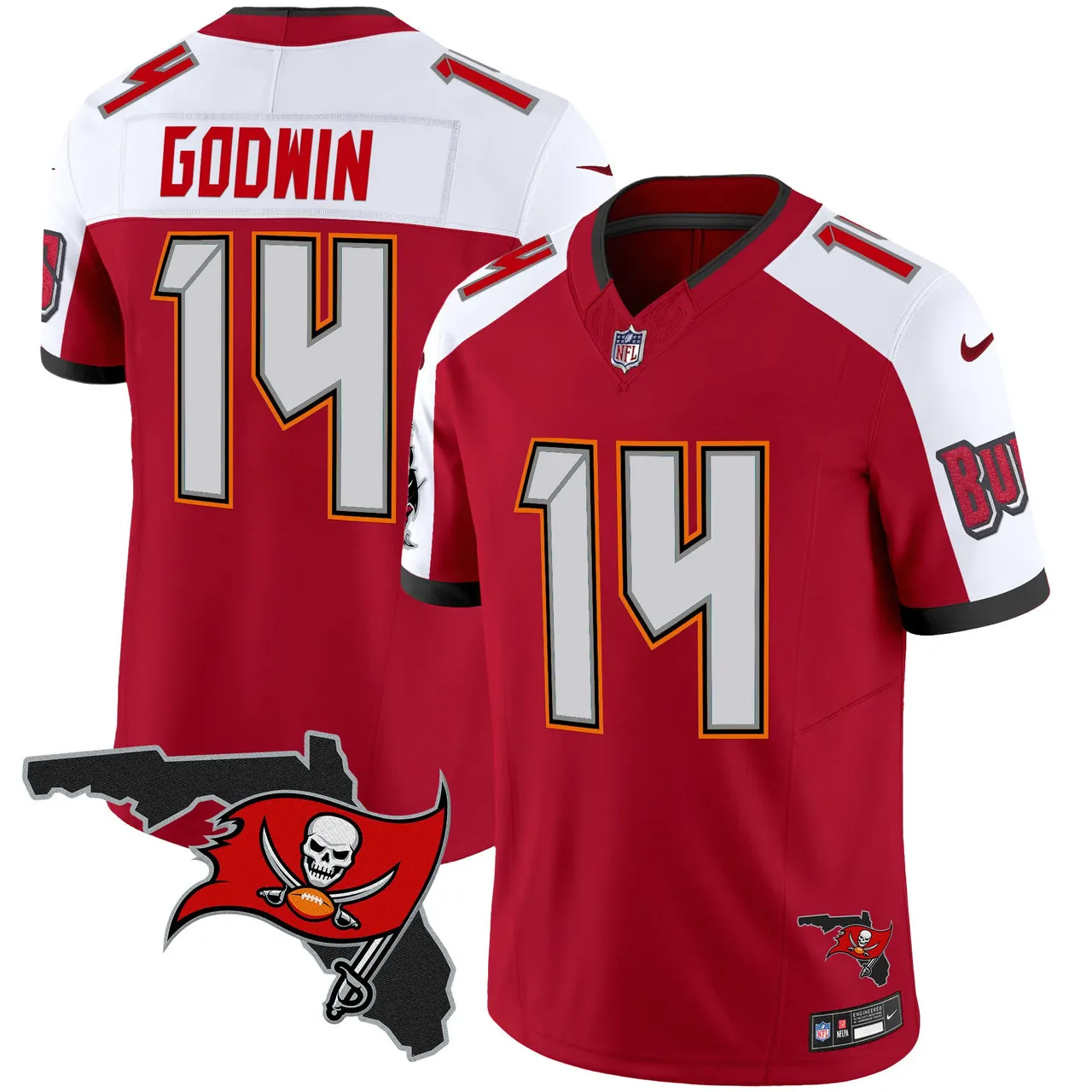 Tampa Bay Buccaneers Nike Florida Patch Vapor Limited Stitched Jersey - Anthracite - Image 10