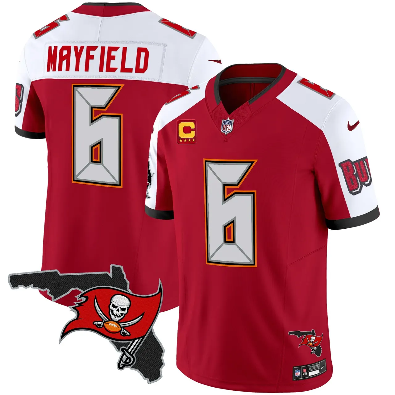 Tampa Bay Buccaneers Nike Florida Patch Vapor Limited Stitched Jersey - Anthracite - Image 11