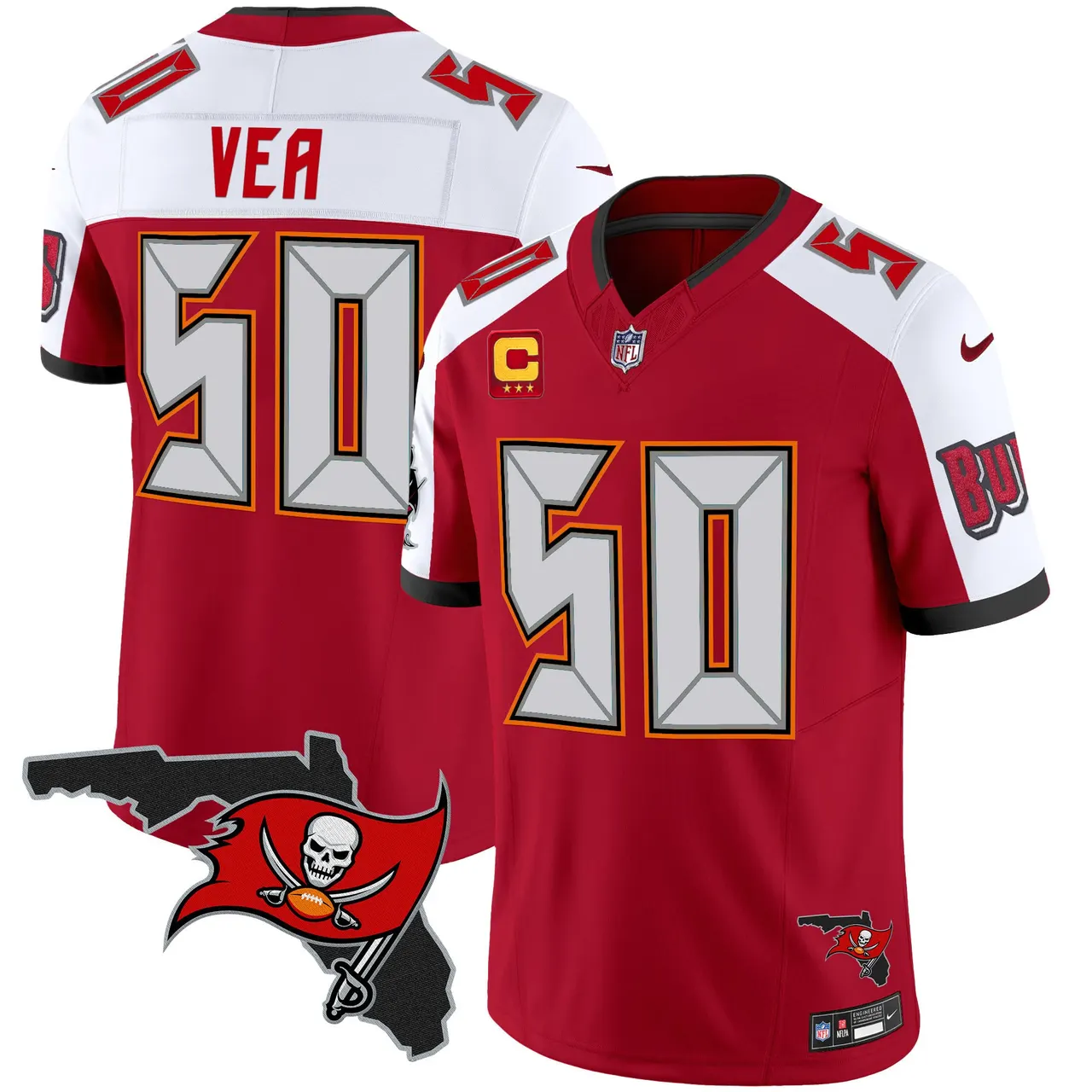 Tampa Bay Buccaneers Nike Florida Patch Vapor Limited Stitched Jersey - Anthracite - Image 12