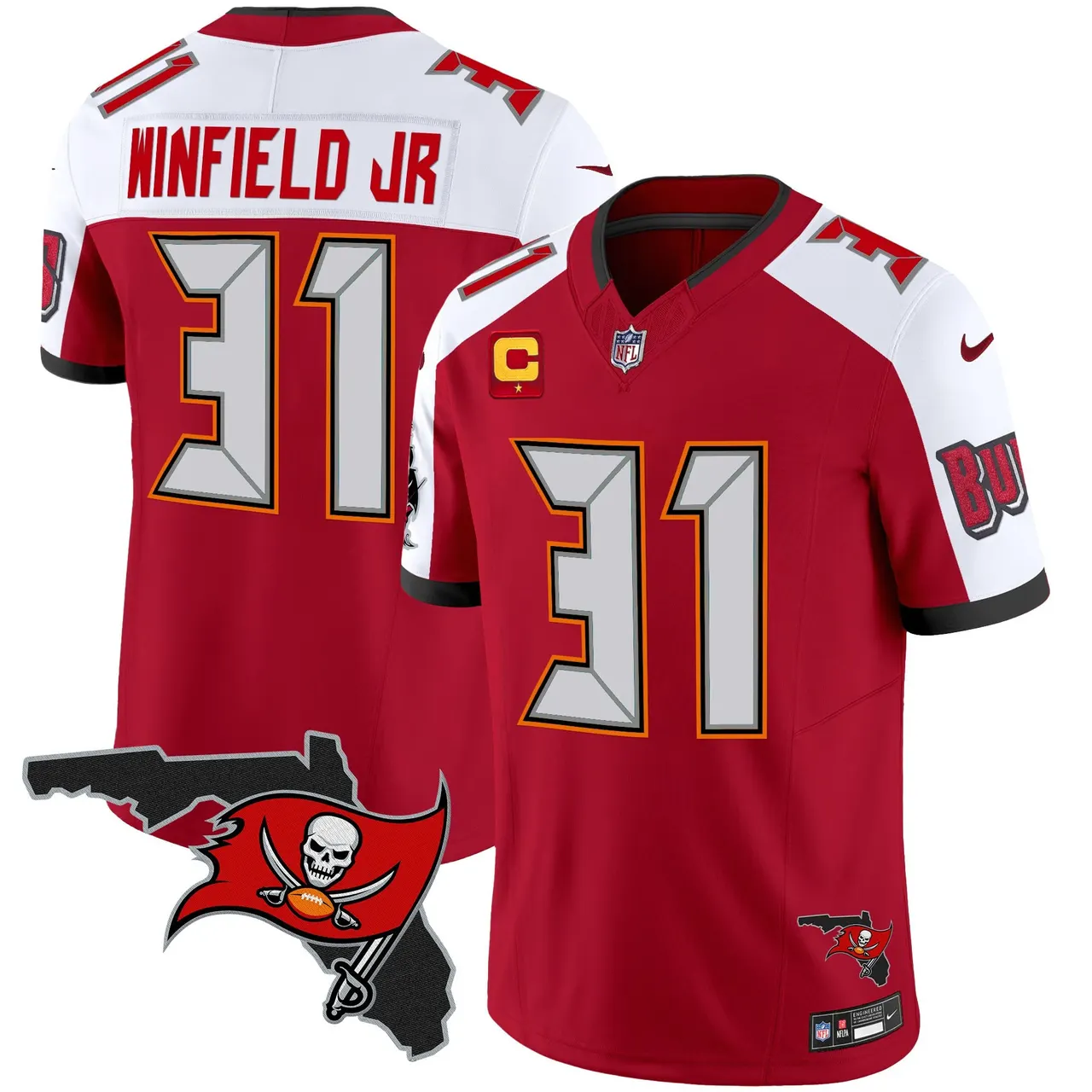 Tampa Bay Buccaneers Nike Florida Patch Vapor Limited Stitched Jersey - Anthracite - Image 13
