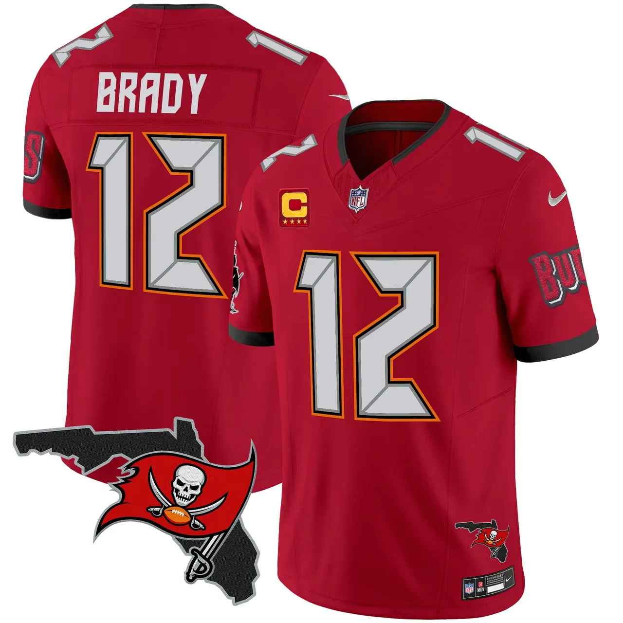 Tampa Bay Buccaneers Nike Florida Patch Vapor Limited Stitched Jersey - Anthracite - Image 15