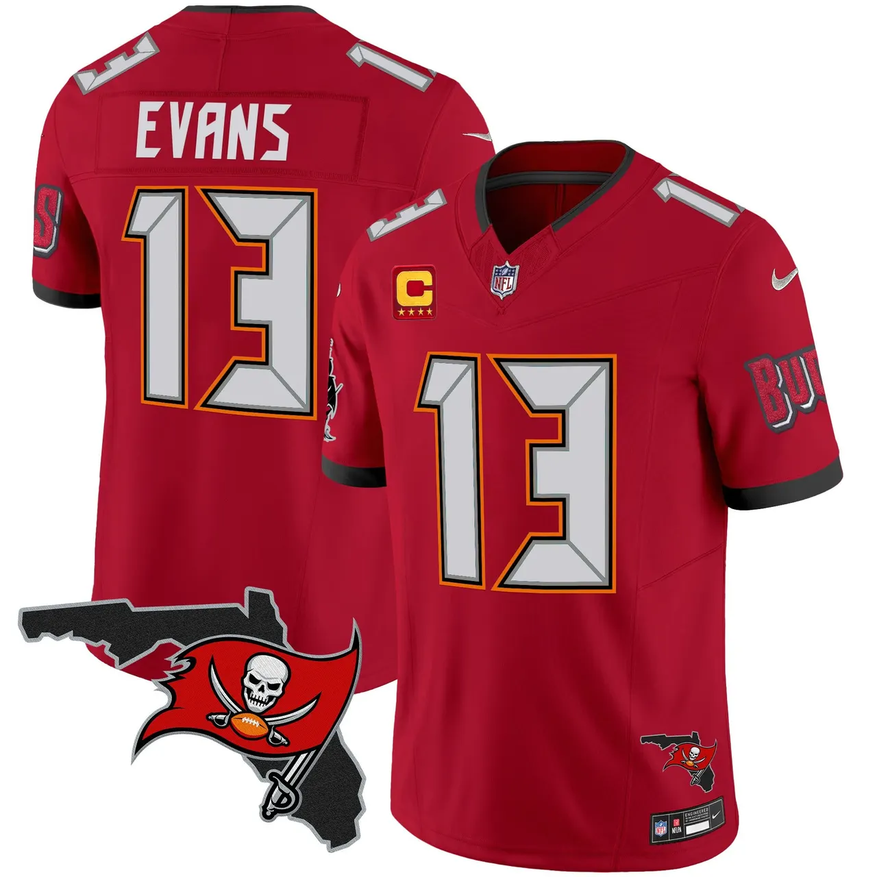 Tampa Bay Buccaneers Nike Florida Patch Vapor Limited Stitched Jersey - Anthracite - Image 16
