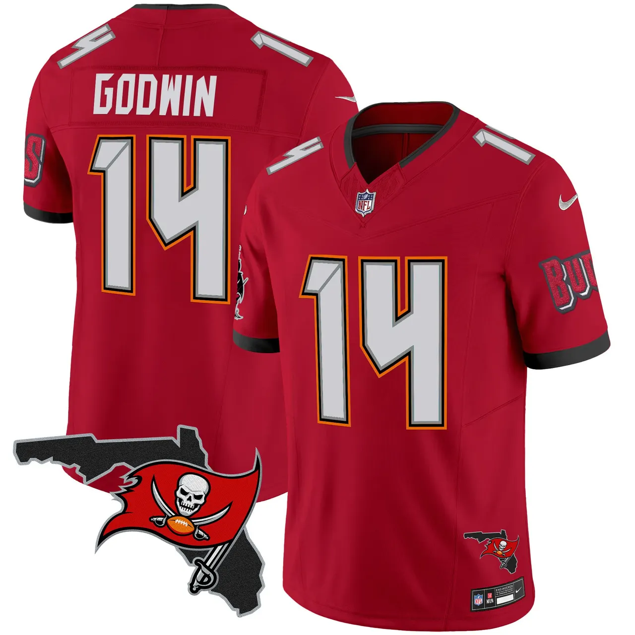 Tampa Bay Buccaneers Nike Florida Patch Vapor Limited Stitched Jersey - Anthracite - Image 17