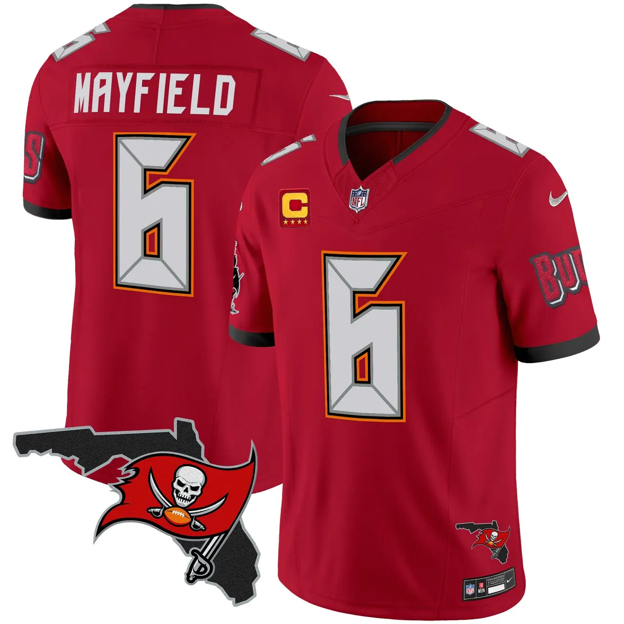 Tampa Bay Buccaneers Nike Florida Patch Vapor Limited Stitched Jersey - Anthracite - Image 18