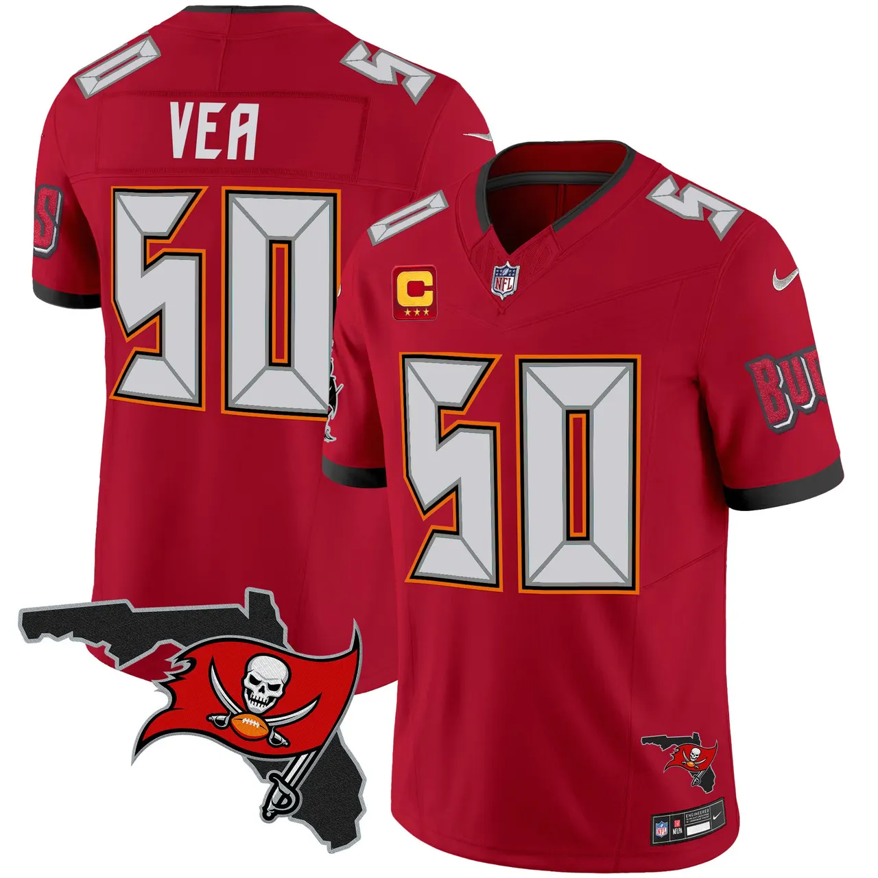 Tampa Bay Buccaneers Nike Florida Patch Vapor Limited Stitched Jersey - Anthracite - Image 19