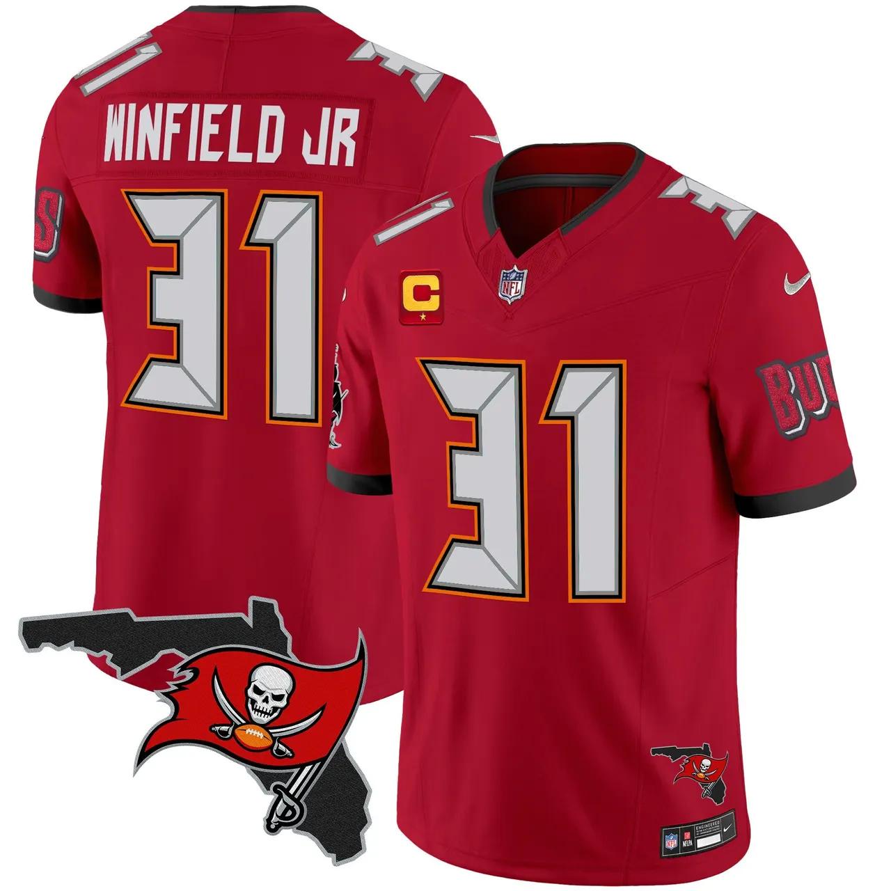 Tampa Bay Buccaneers Nike Florida Patch Vapor Limited Stitched Jersey - Anthracite - Image 20