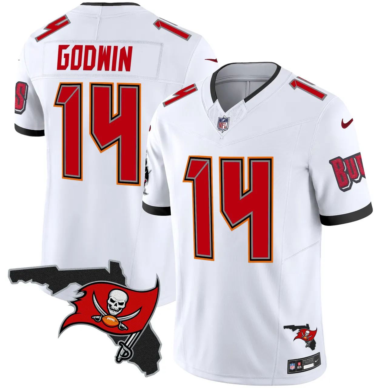 Tampa Bay Buccaneers Nike Florida Patch Vapor Limited Stitched Jersey - Anthracite - Image 24