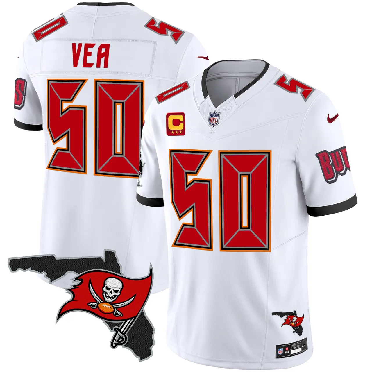 Tampa Bay Buccaneers Nike Florida Patch Vapor Limited Stitched Jersey - Anthracite - Image 26