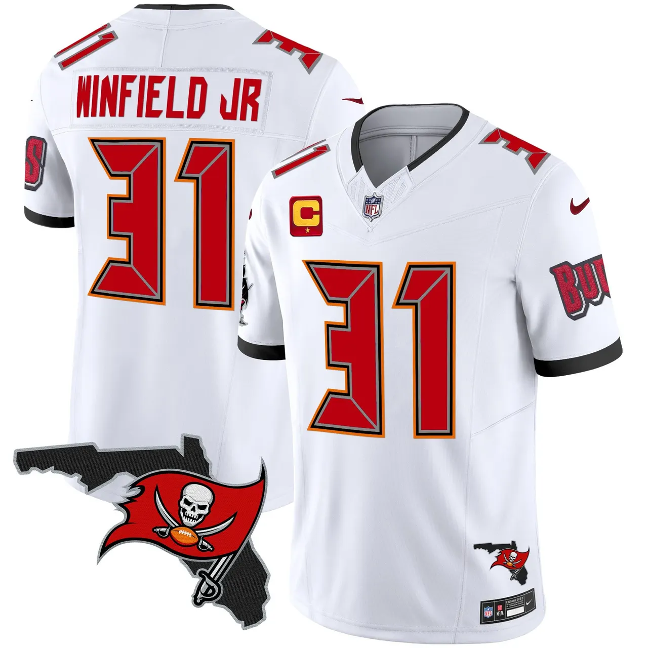 Tampa Bay Buccaneers Nike Florida Patch Vapor Limited Stitched Jersey - Anthracite - Image 27