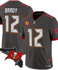 Tampa Bay Buccaneers Nike Florida Patch Vapor Limited Stitched Jersey - Anthracite - Image 29
