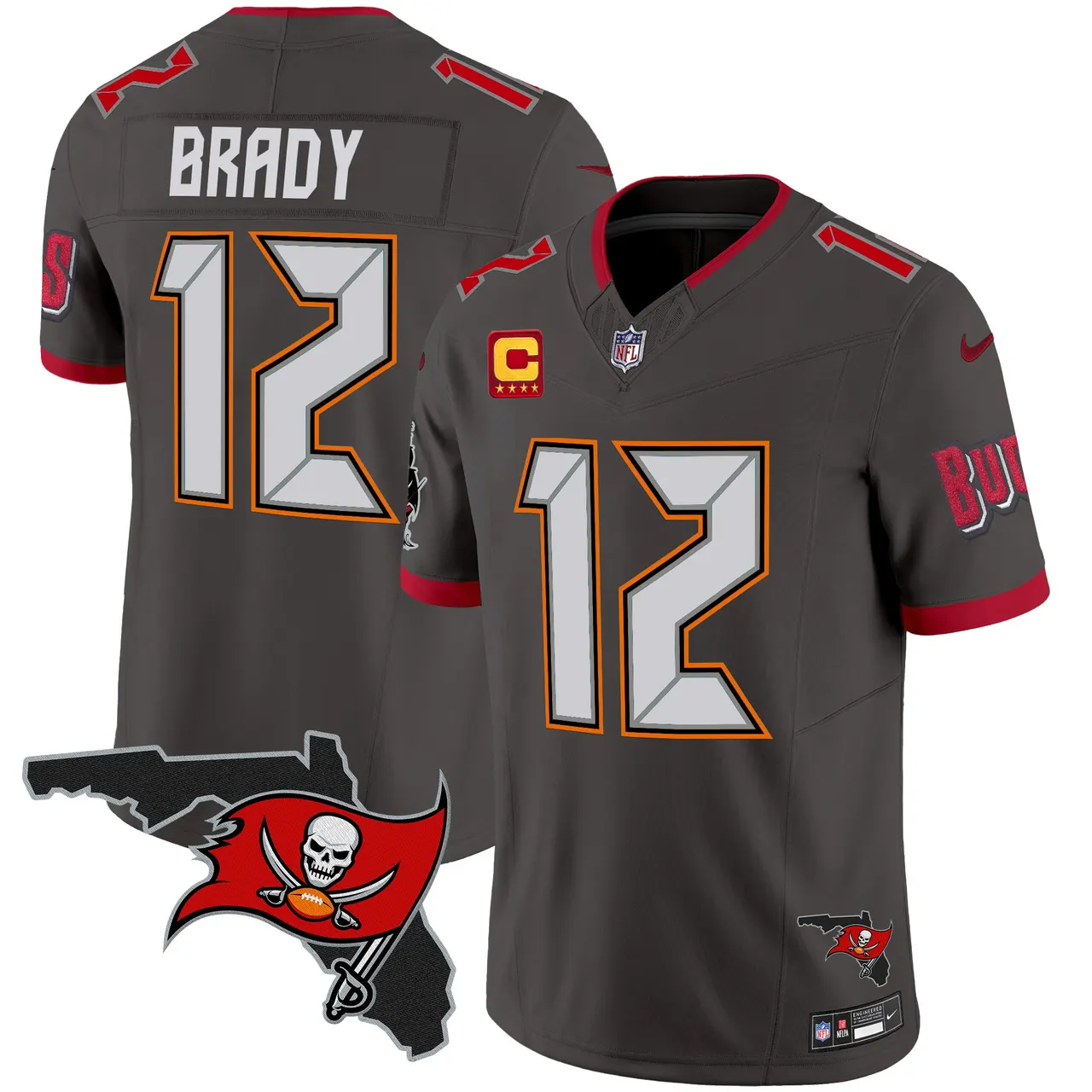 Tampa Bay Buccaneers Nike Florida Patch Vapor Limited Stitched Jersey - Anthracite - Image 29