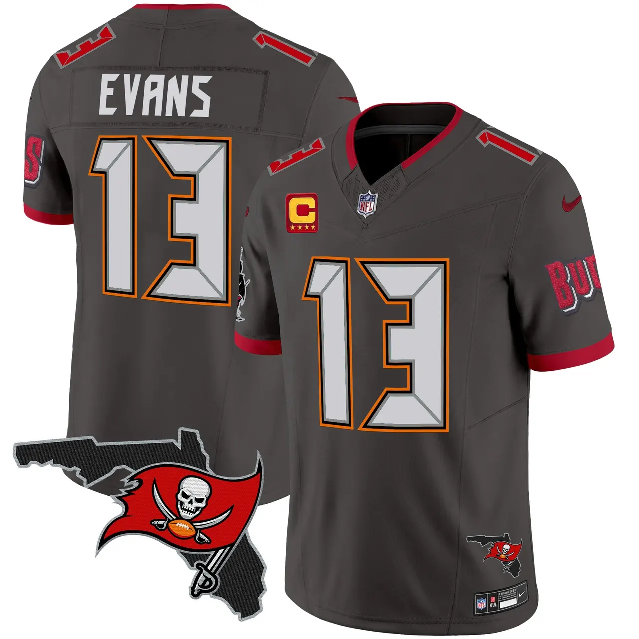 Tampa Bay Buccaneers Nike Florida Patch Vapor Limited Stitched Jersey - Anthracite - Image 30