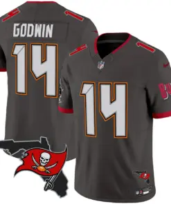 Tampa Bay Buccaneers Nike Florida Patch Vapor Limited Stitched Jersey - Anthracite - Image 31