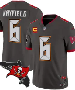 Tampa Bay Buccaneers Nike Florida Patch Vapor Limited Stitched Jersey - Anthracite - Image 32
