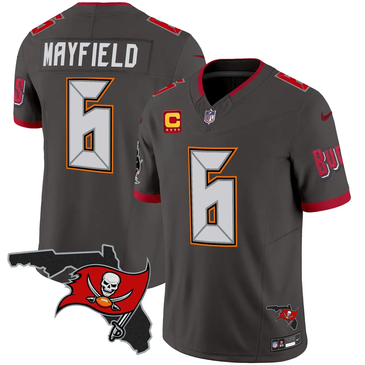 Tampa Bay Buccaneers Nike Florida Patch Vapor Limited Stitched Jersey - Anthracite - Image 32