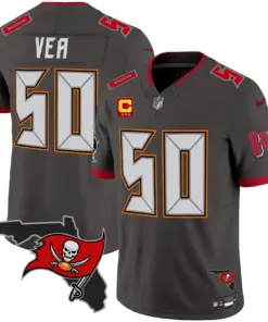 Tampa Bay Buccaneers Nike Florida Patch Vapor Limited Stitched Jersey - Anthracite - Image 33