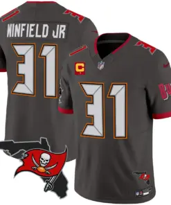 Tampa Bay Buccaneers Nike Florida Patch Vapor Limited Stitched Jersey - Anthracite - Image 34
