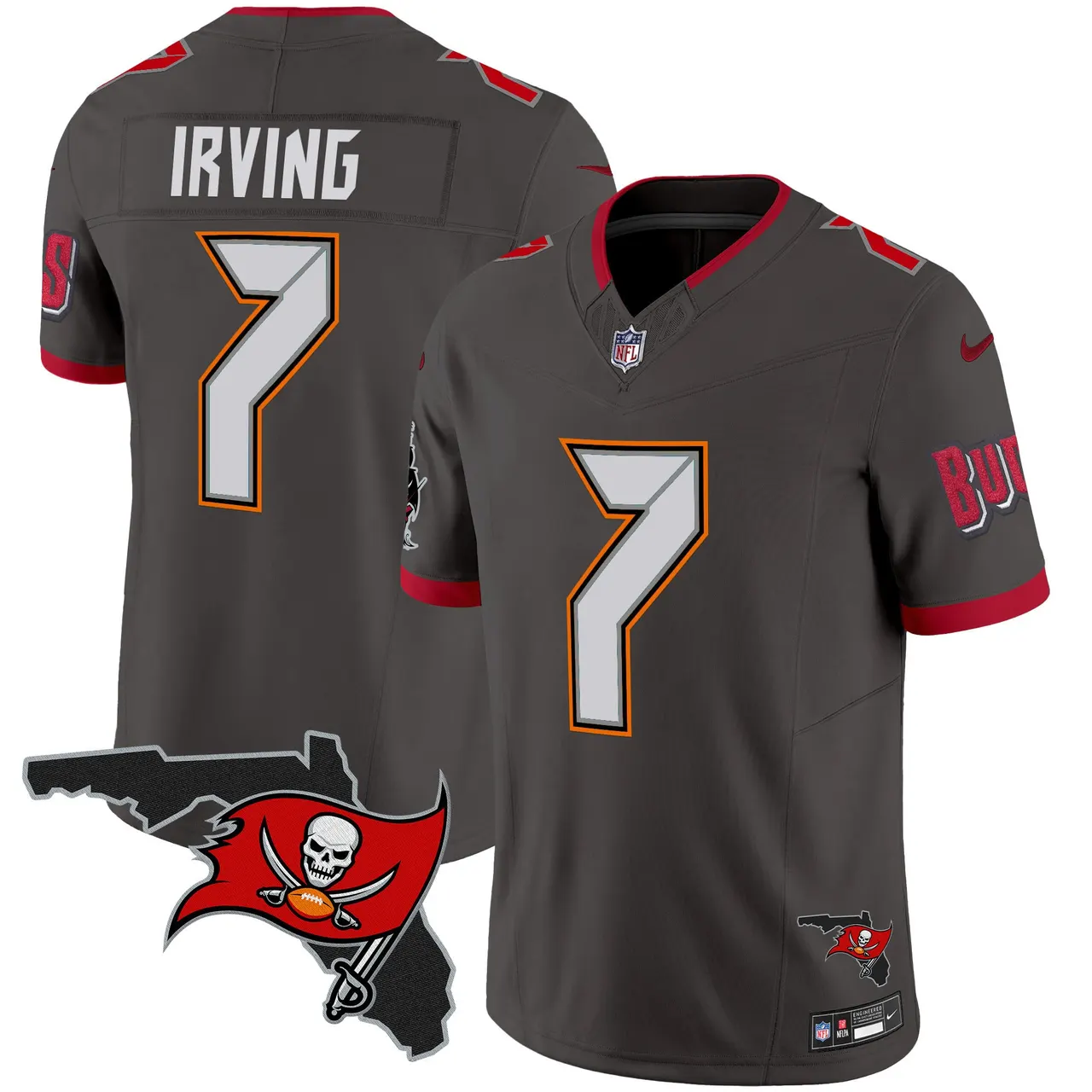 Tampa Bay Buccaneers Nike Florida Patch Vapor Limited Stitched Jersey - Anthracite - Image 35