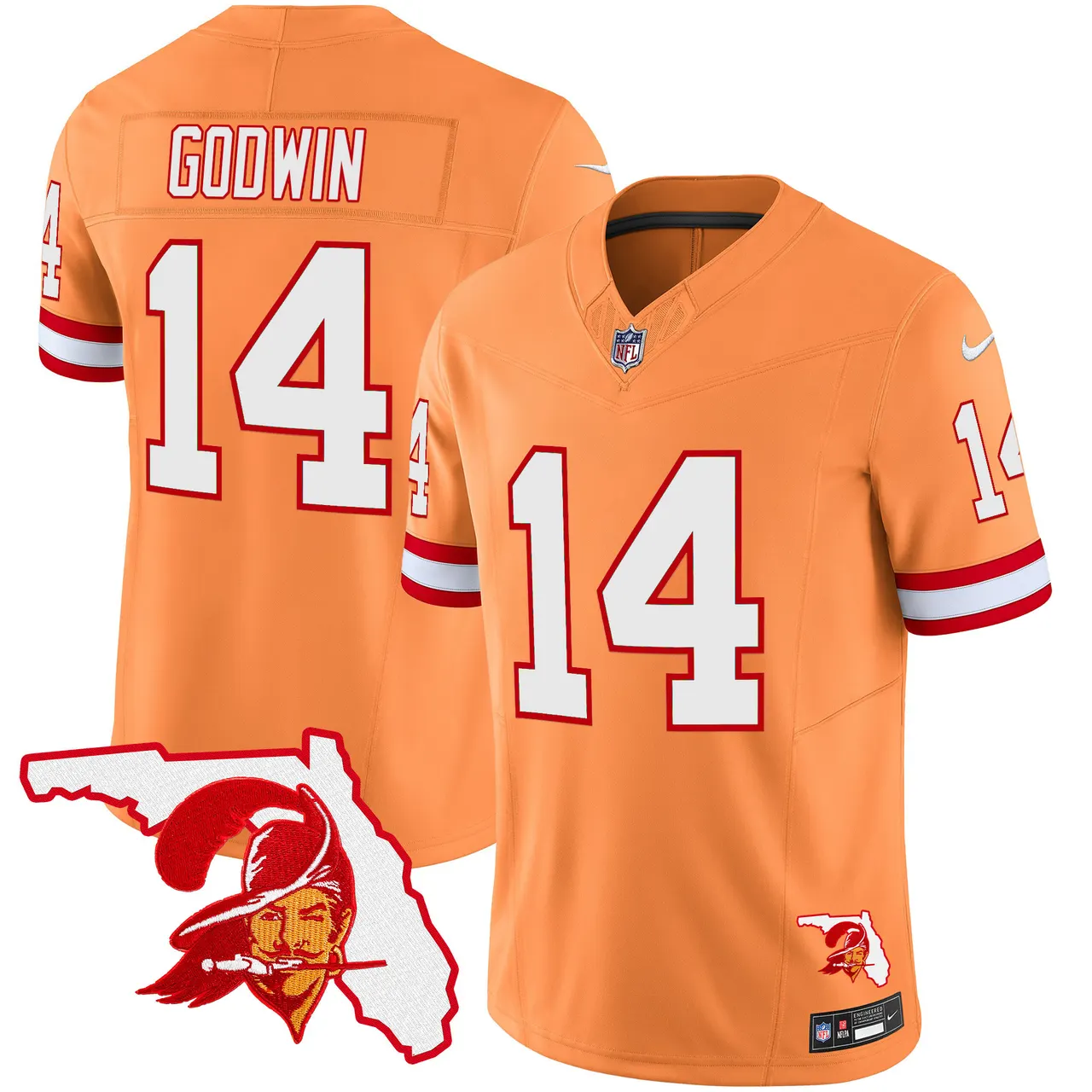 Tampa Bay Buccaneers Nike Florida Patch Vapor Limited Stitched Jersey - Anthracite - Image 38