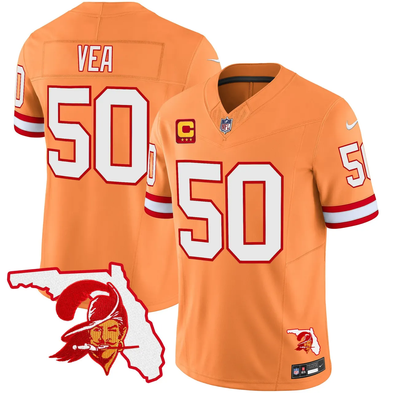 Tampa Bay Buccaneers Nike Florida Patch Vapor Limited Stitched Jersey - Anthracite - Image 40