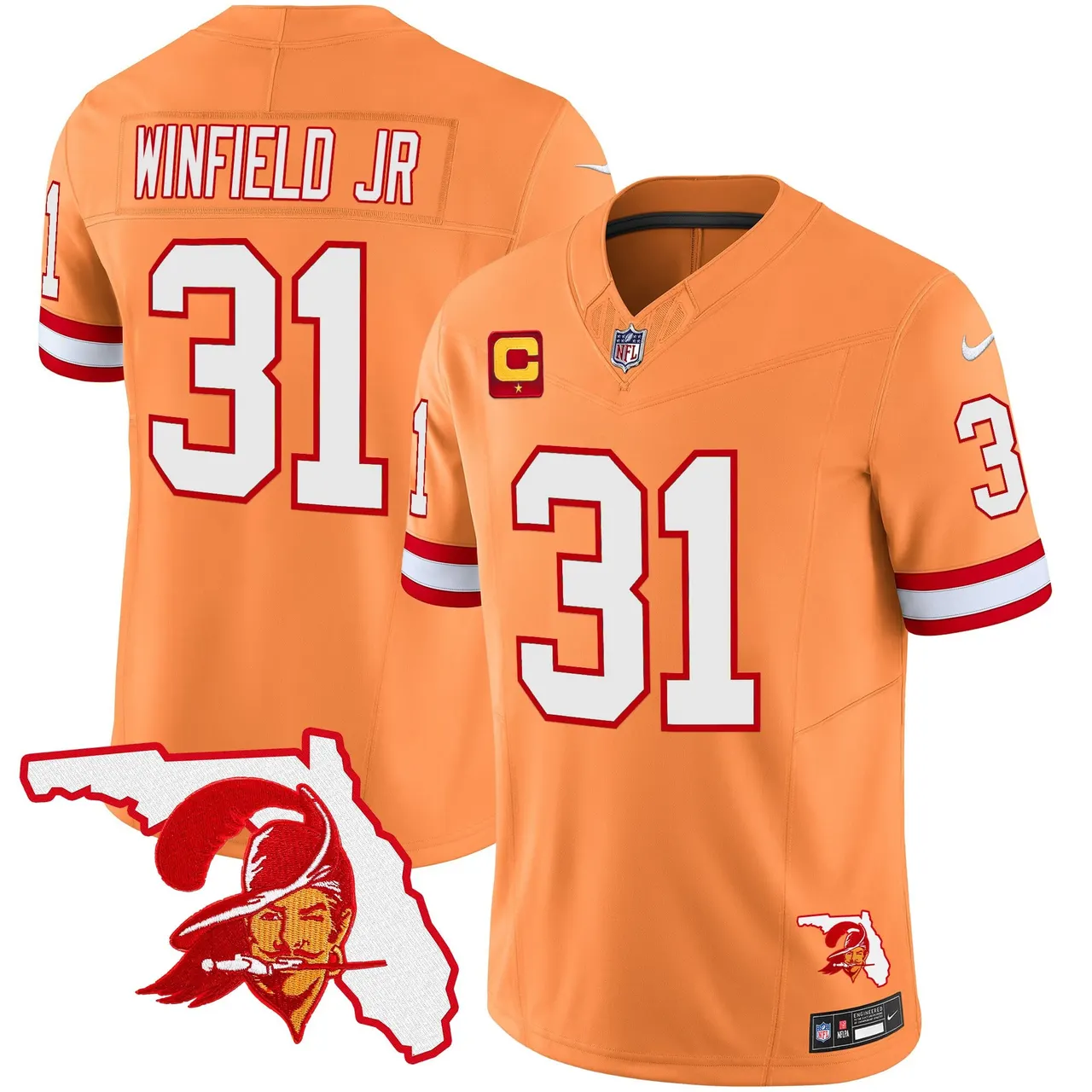 Tampa Bay Buccaneers Nike Florida Patch Vapor Limited Stitched Jersey - Anthracite - Image 41