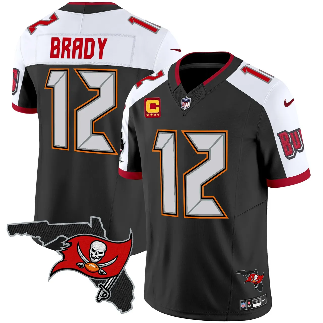 Tampa Bay Buccaneers Nike Florida Patch Vapor Limited Stitched Jersey - Anthracite
