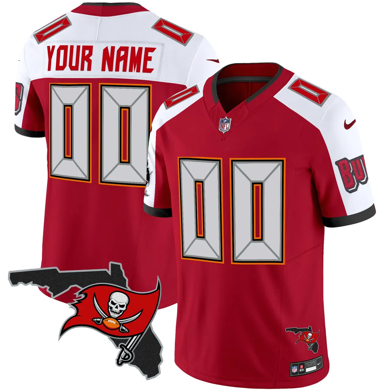 Tampa Bay Buccaneers Nike Florida Patch Vapor Custom Limited Stitched Jersey - Anthracite - Image 2