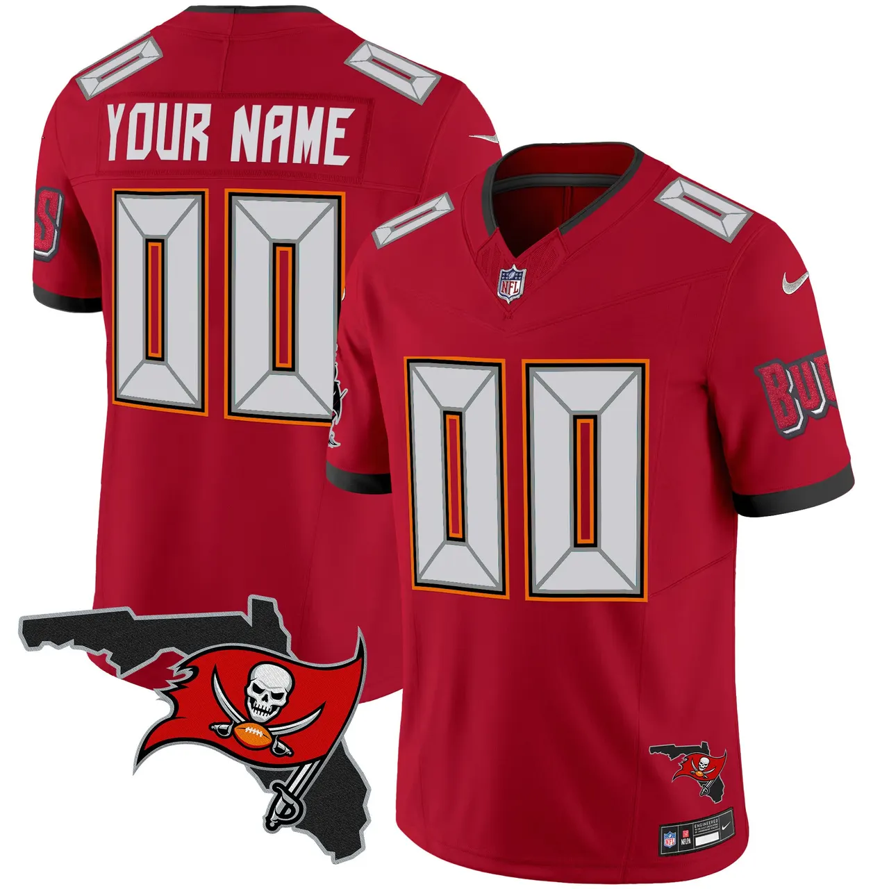 Tampa Bay Buccaneers Nike Florida Patch Vapor Custom Limited Stitched Jersey - Anthracite - Image 3