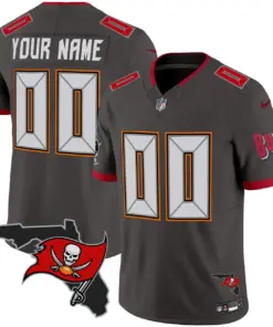 Tampa Bay Buccaneers Nike Florida Patch Vapor Custom Limited Stitched Jersey - Anthracite - Image 5