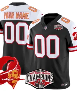Alternative view of Tampa Bay Buccaneers Nike Throwback 2024 NFC South Division Champions Patch Vapor Custom Limited Stitched Jersey - Orange