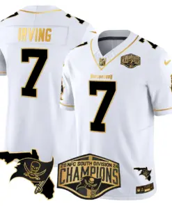 Baker Mayfield Tampa Bay Buccaneers Nike 2024 NFC South Division Champions Patch Gold Vapor Limited Stitched Jersey - Black - Image 10