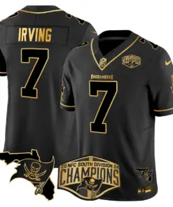 Baker Mayfield Tampa Bay Buccaneers Nike 2024 NFC South Division Champions Patch Gold Vapor Limited Stitched Jersey - Black - Image 18
