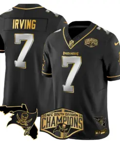 Baker Mayfield Tampa Bay Buccaneers Nike 2024 NFC South Division Champions Patch Gold Vapor Limited Stitched Jersey - Black - Image 26