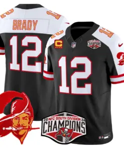 Baker Mayfield Tampa Bay Buccaneers Nike Throwback 2024 NFC South Division Champions Patch Vapor Limited Stitched Jersey - Orange - Image 10