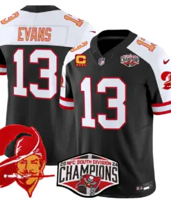 Baker Mayfield Tampa Bay Buccaneers Nike Throwback 2024 NFC South Division Champions Patch Vapor Limited Stitched Jersey - Orange - Image 11