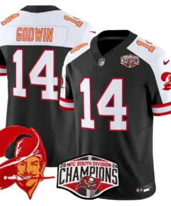 Baker Mayfield Tampa Bay Buccaneers Nike Throwback 2024 NFC South Division Champions Patch Vapor Limited Stitched Jersey - Orange - Image 12
