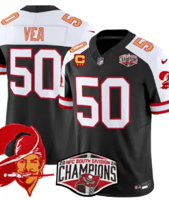 Baker Mayfield Tampa Bay Buccaneers Nike Throwback 2024 NFC South Division Champions Patch Vapor Limited Stitched Jersey - Orange - Image 13