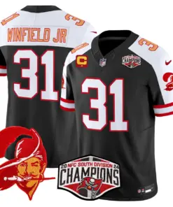 Baker Mayfield Tampa Bay Buccaneers Nike Throwback 2024 NFC South Division Champions Patch Vapor Limited Stitched Jersey - Orange - Image 14