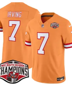 Baker Mayfield Tampa Bay Buccaneers Nike Throwback 2024 NFC South Division Champions Patch Vapor Limited Stitched Jersey - Orange - Image 16